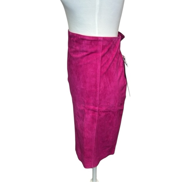 David Benjamin Suede Leather Skirt Pink - Picture 2 of 6